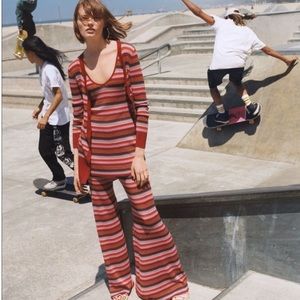 Zara Red Knit Shimmer Thread Cardigan